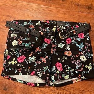 Torrid floral shorts with belt size 16